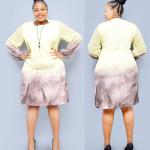 Casual Cream n' Purple Mini Dress