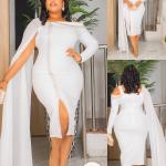 Off-White Standout Formal Dress