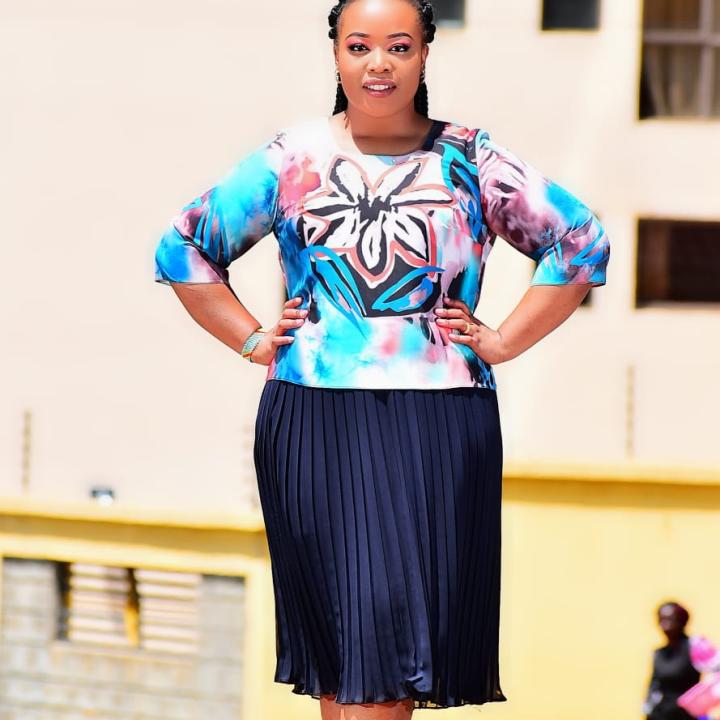 Ocean Blue top and Dark Blue Skirt 