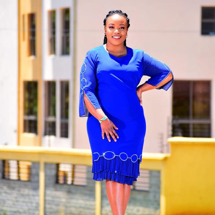 Blue Formal Mini Dress