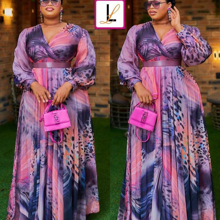 Purple and Pink Floral Maxi Dress