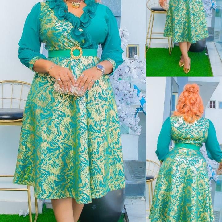 Green Half Long Sleeve Maxi Dress