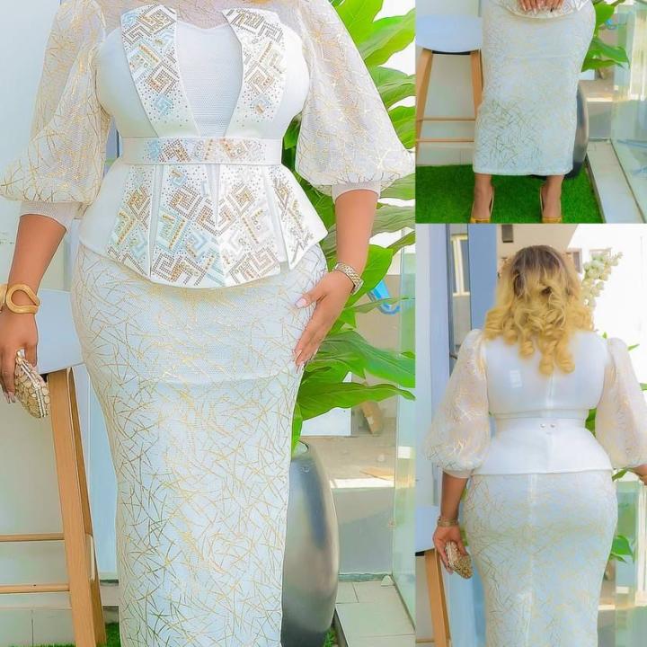 White and Cream Classic Maxi Dress