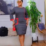 Grey and Red sides Mini Dress