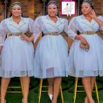 White Mini net-top Dress with Orange belt