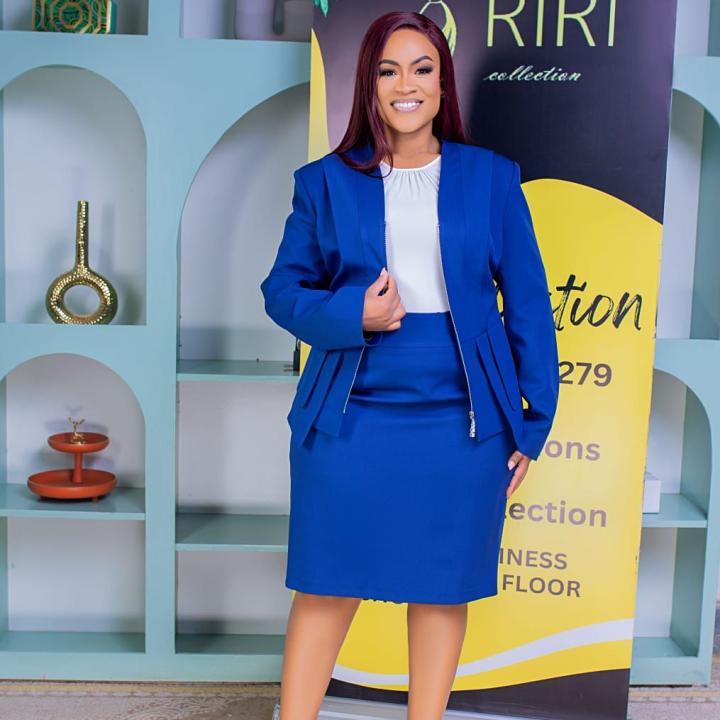 Full Blue Skirt Suit